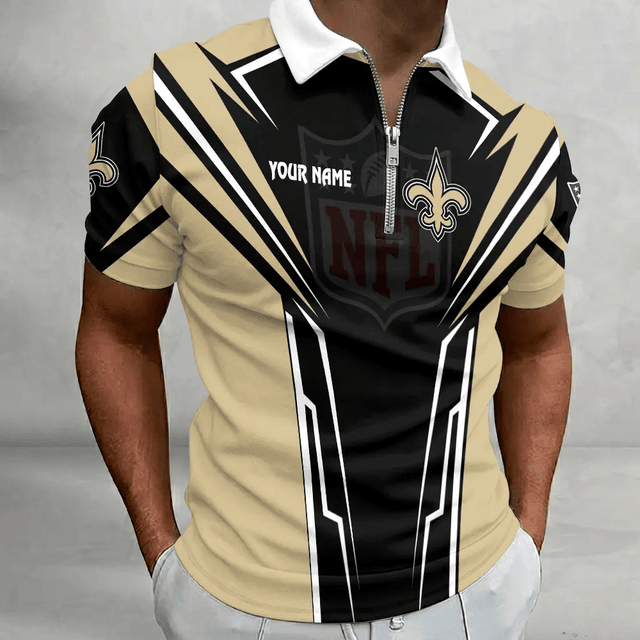 Limited Edition – Customized NFL New Orleans Saints Zip Polo Shirt 210724