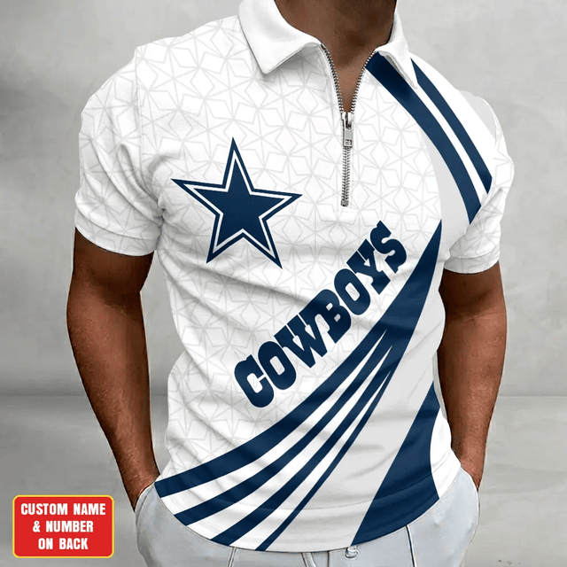 Limited Edition – Customized NFL Dallas Cowboys Zip Polo Shirt TTH210728