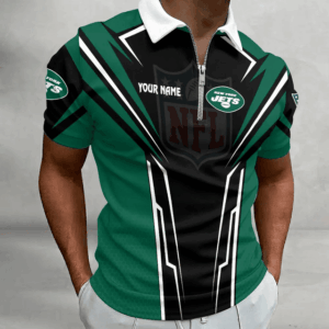 Limited Edition – Customized NFL New York Jets Zip Polo Shirt 210724