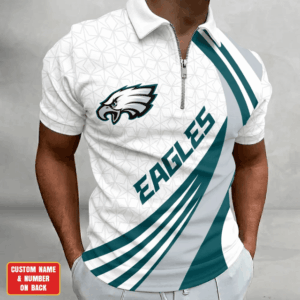Limited Edition – Customized NFL Philadelphia Eagles Zip Polo Shirt TTH210728