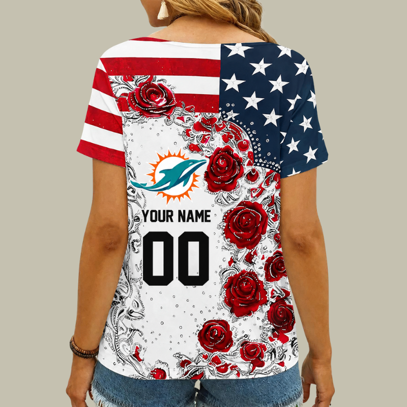 Limited Edition – Customized NFL Miami Dolphins V-Neck Female Shirt TTH210740 - Image 2