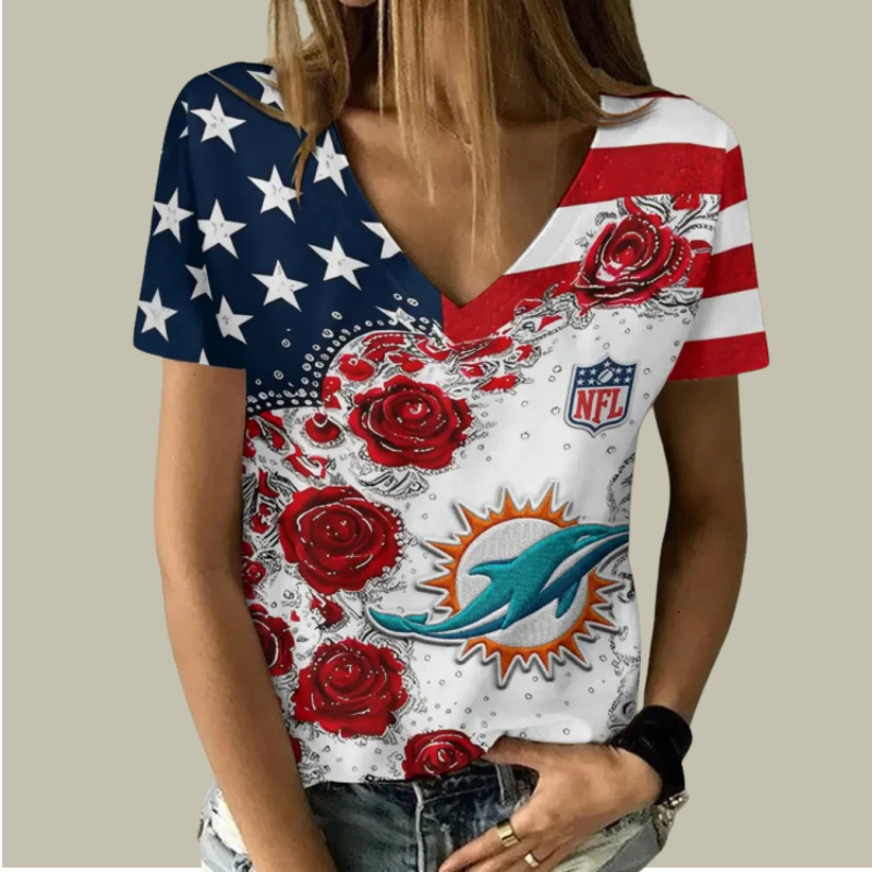 Limited Edition – Customized NFL Miami Dolphins V-Neck Female Shirt TTH210740