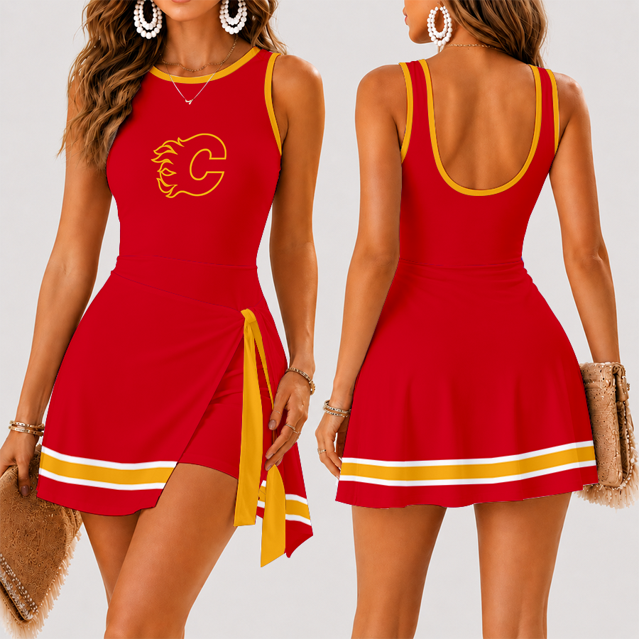 Limited Edition – Customized NHL Calgary Flames Women’s Summer Skort Dress TTH210738