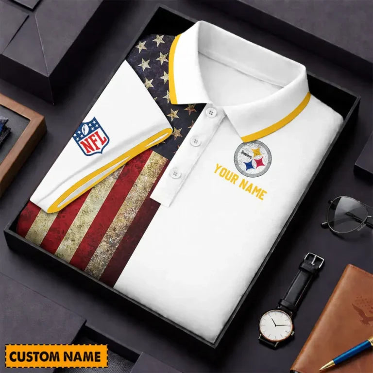 Limited Edition – Customized NFL Pittsburgh Steelers Us Flag Polo Shirt TTH210744