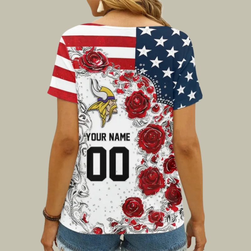 Limited Edition – Customized NFL Minnesota Vikings V-Neck Female Shirt TTH210740 - Image 2