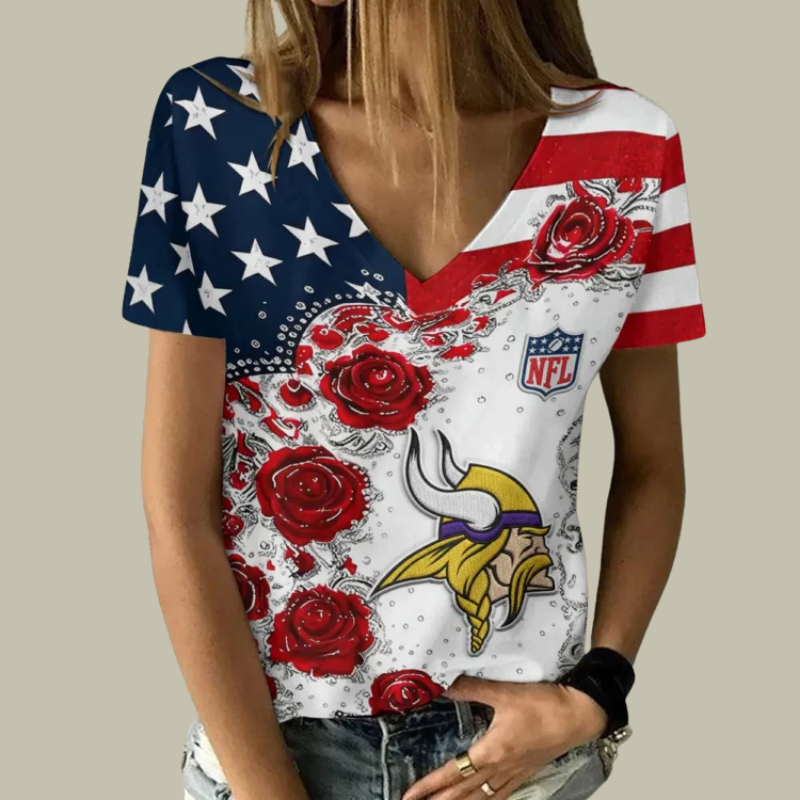Limited Edition – Customized NFL Minnesota Vikings V-Neck Female Shirt TTH210740