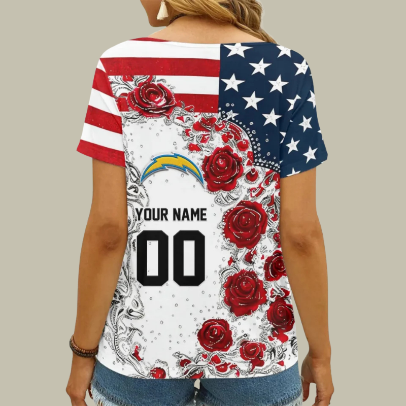 Limited Edition – Customized NFL Los Angeles Chargers V-Neck Female Shirt TTH210740 - Image 2