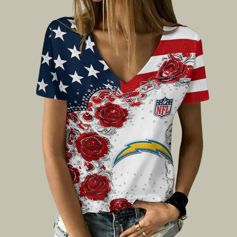 Limited Edition – Customized NFL Los Angeles Chargers V-Neck Female Shirt TTH210740