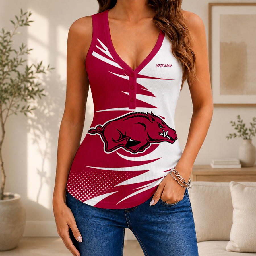 Limited Edition – Customized NCAA Arkansas Razorbacks Women’s V-Neck Tank Top TTH210730