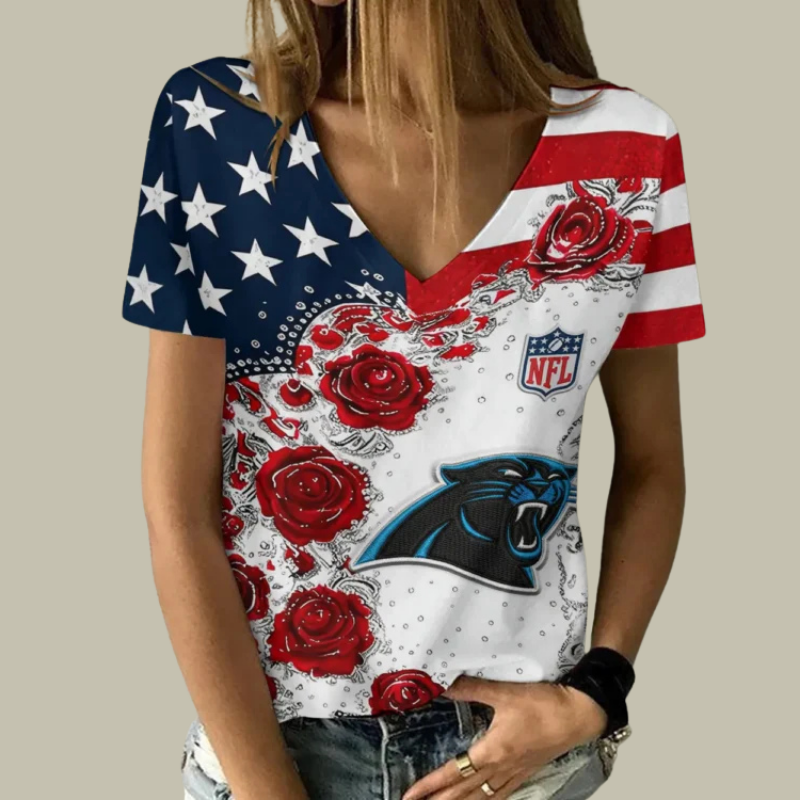 Limited Edition – Customized NFL Carolina Panthers V-Neck Female Shirt TTH210740