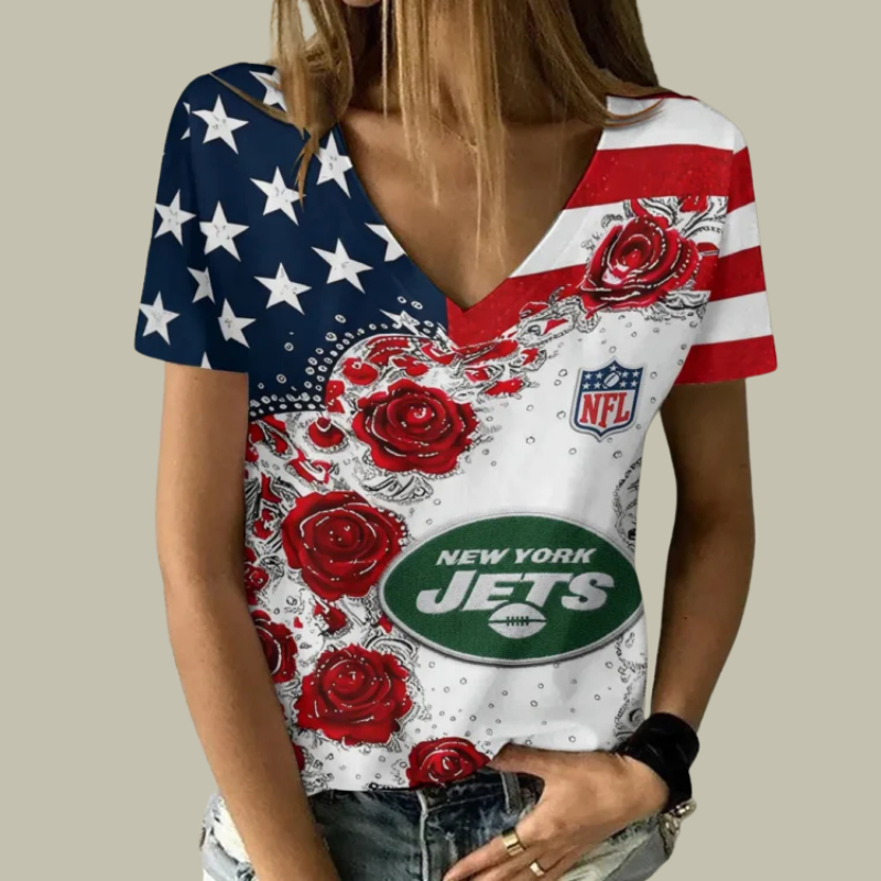Limited Edition – Customized NFL New York Jets V-Neck Female Shirt TTH210740