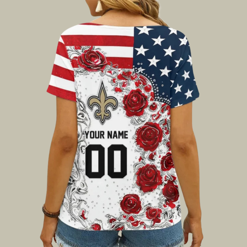 Limited Edition – Customized NFL New Orleans Saints V-Neck Female Shirt TTH210740 - Image 2