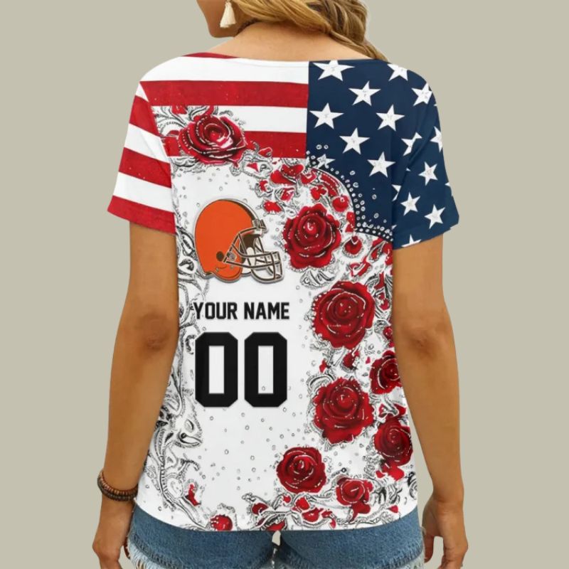 Limited Edition – Customized NFL Cleveland Browns V-Neck Female Shirt TTH210740 - Image 2
