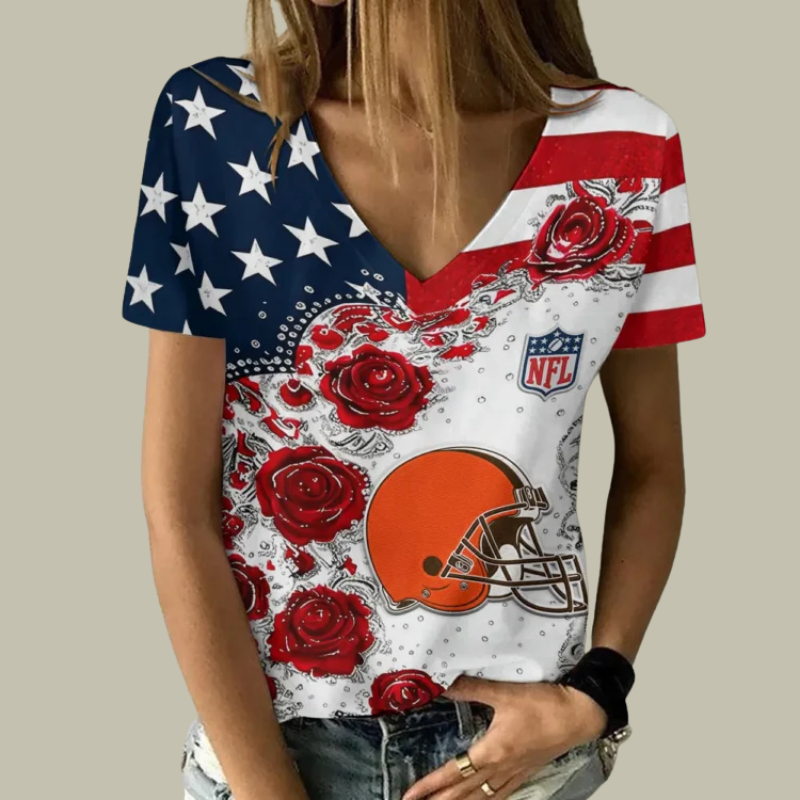Limited Edition – Customized NFL Cleveland Browns V-Neck Female Shirt TTH210740