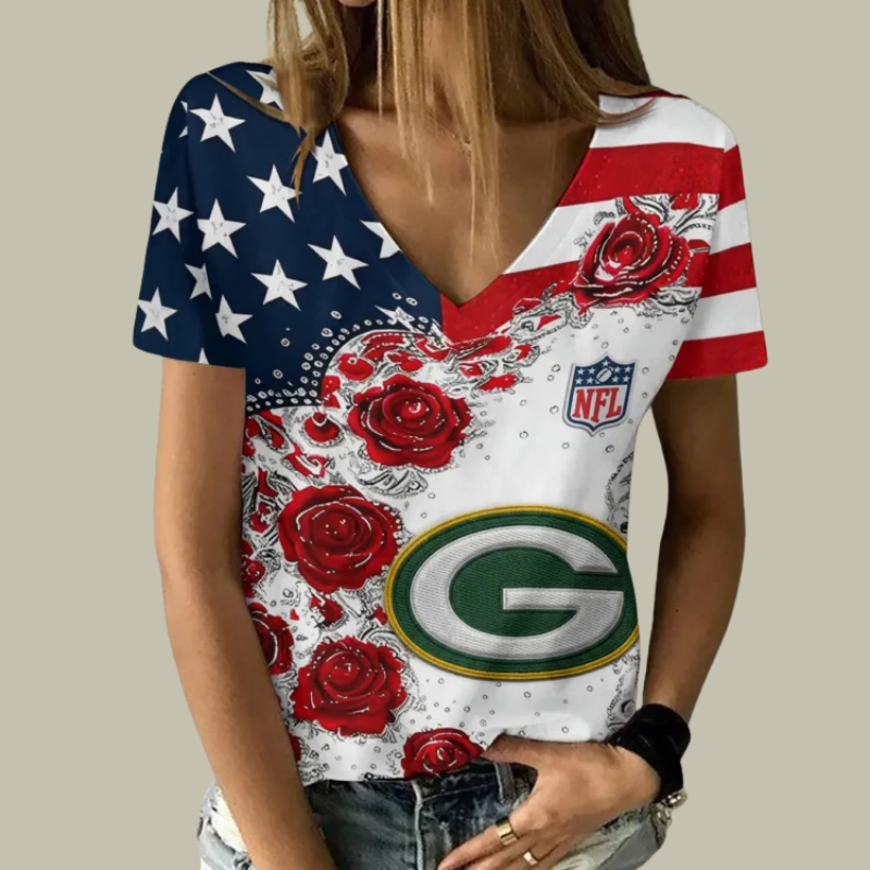 Limited Edition – Customized NFL Green Bay Packers V-Neck Female Shirt TTH210740