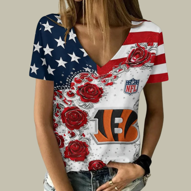 Limited Edition – Customized NFL Cincinnati Bengals V-Neck Female Shirt TTH210740
