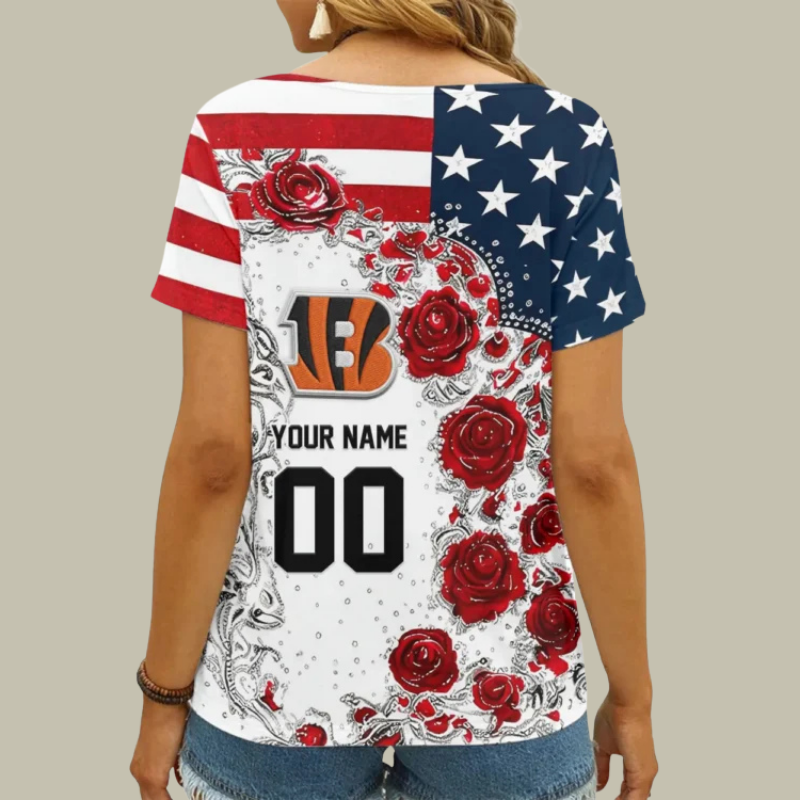 Limited Edition – Customized NFL Cincinnati Bengals V-Neck Female Shirt TTH210740 - Image 2