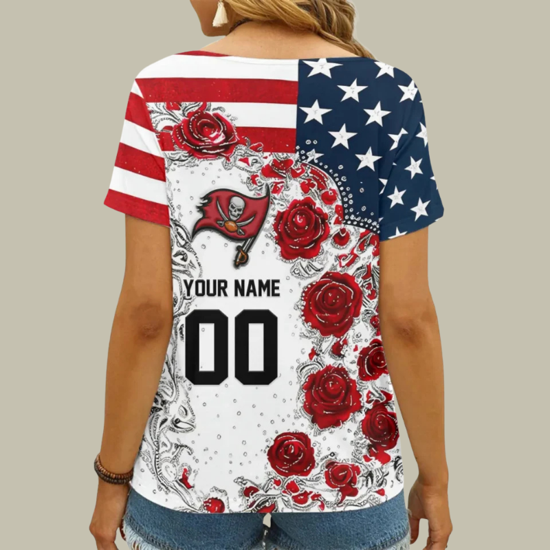 Limited Edition – Customized NFL Tampa Bay Buccaneers V-Neck Female Shirt TTH210740 - Image 2