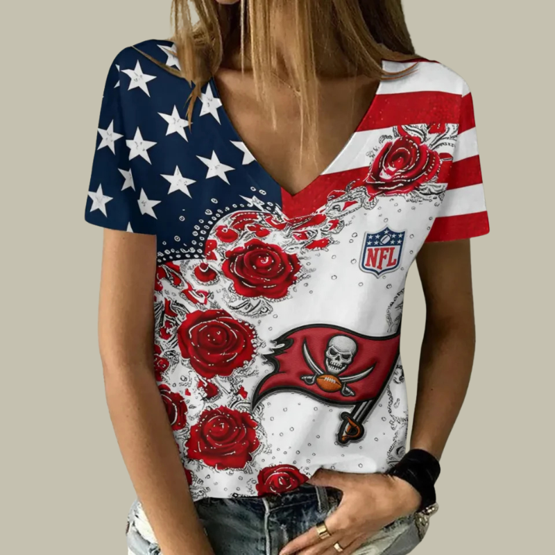 Limited Edition – Customized NFL Tampa Bay Buccaneers V-Neck Female Shirt TTH210740