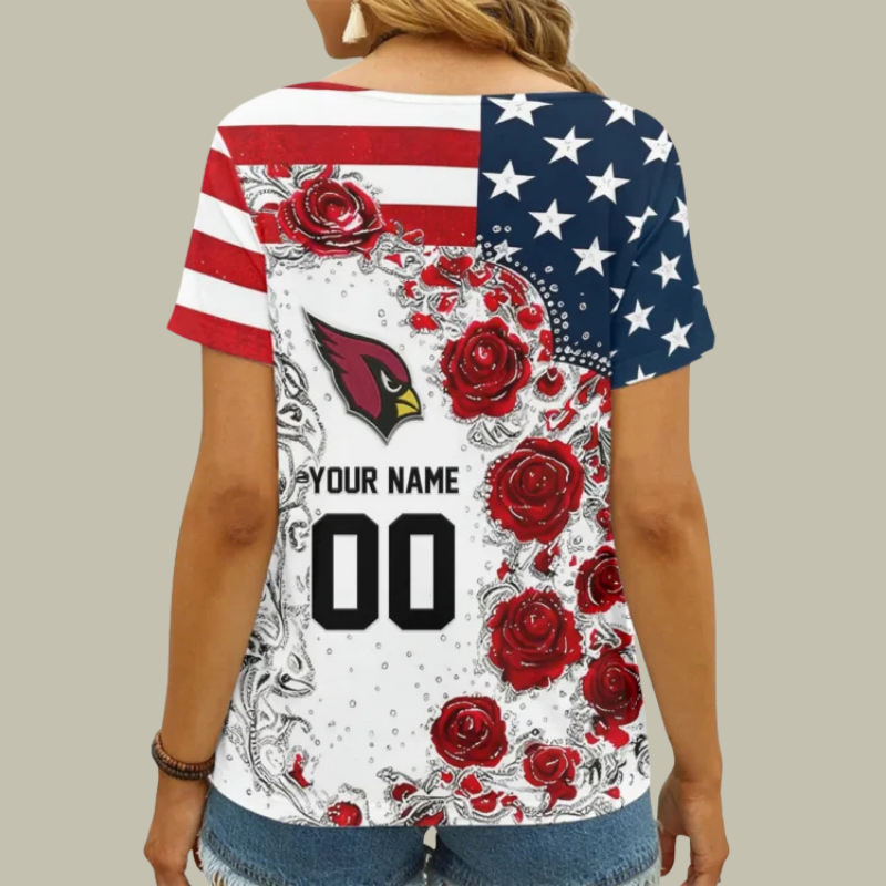 Limited Edition – Customized NFL Arizona Cardinals V-Neck Female Shirt TTH210740 - Image 2