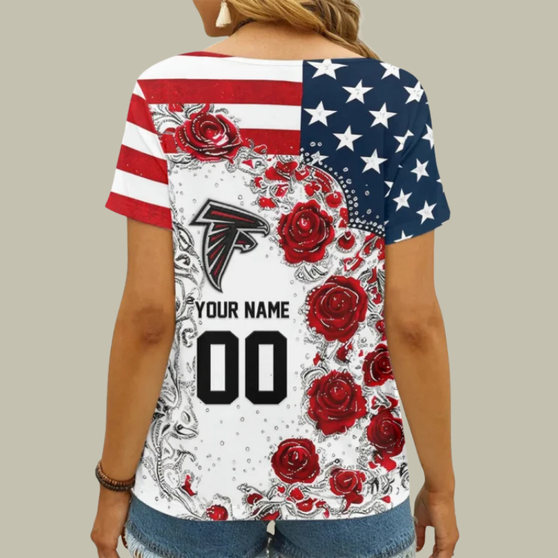 Limited Edition – Customized NFL Atlanta Falcons V-Neck Female Shirt TTH210740 - Image 2