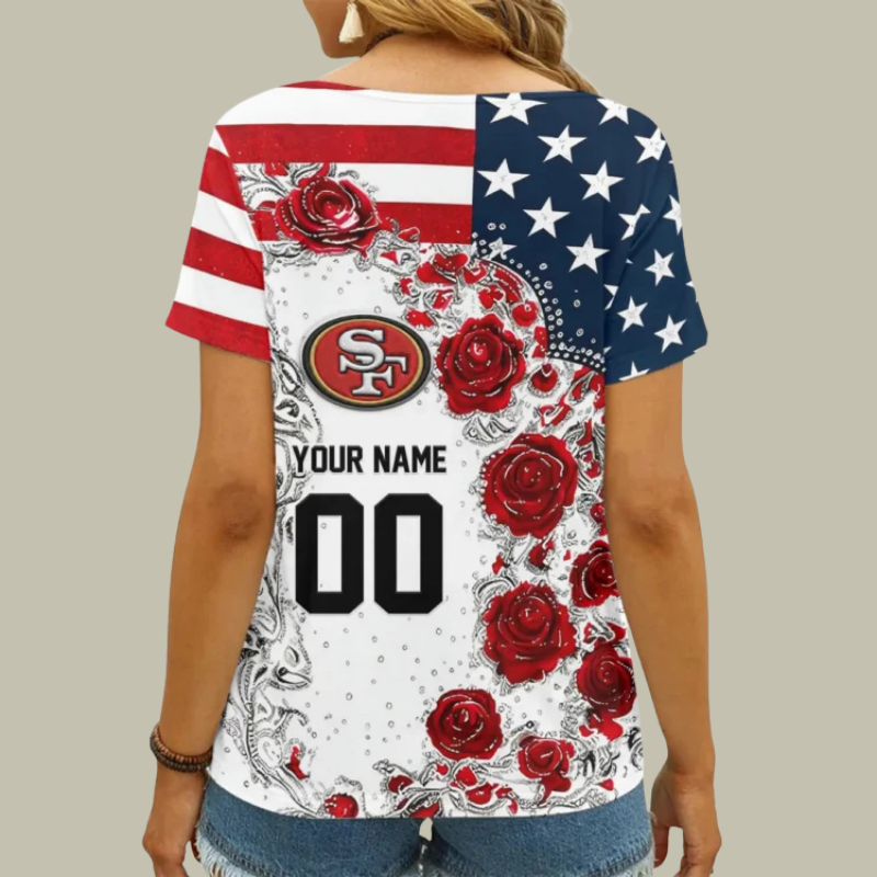 Limited Edition – Customized NFL San Francisco 49Ers V-Neck Female Shirt TTH210740 - Image 2