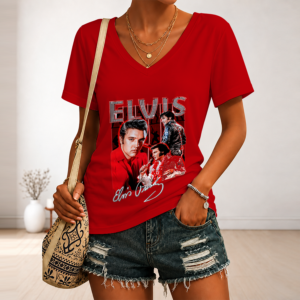 Limited Edition – Customized Elvis Presley V-Neck Female Shirt