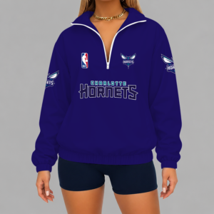 Limited Edition – Customized NBA Charlotte Hornets V-Neck Zipper Sweatshirt Jacket TTH210768