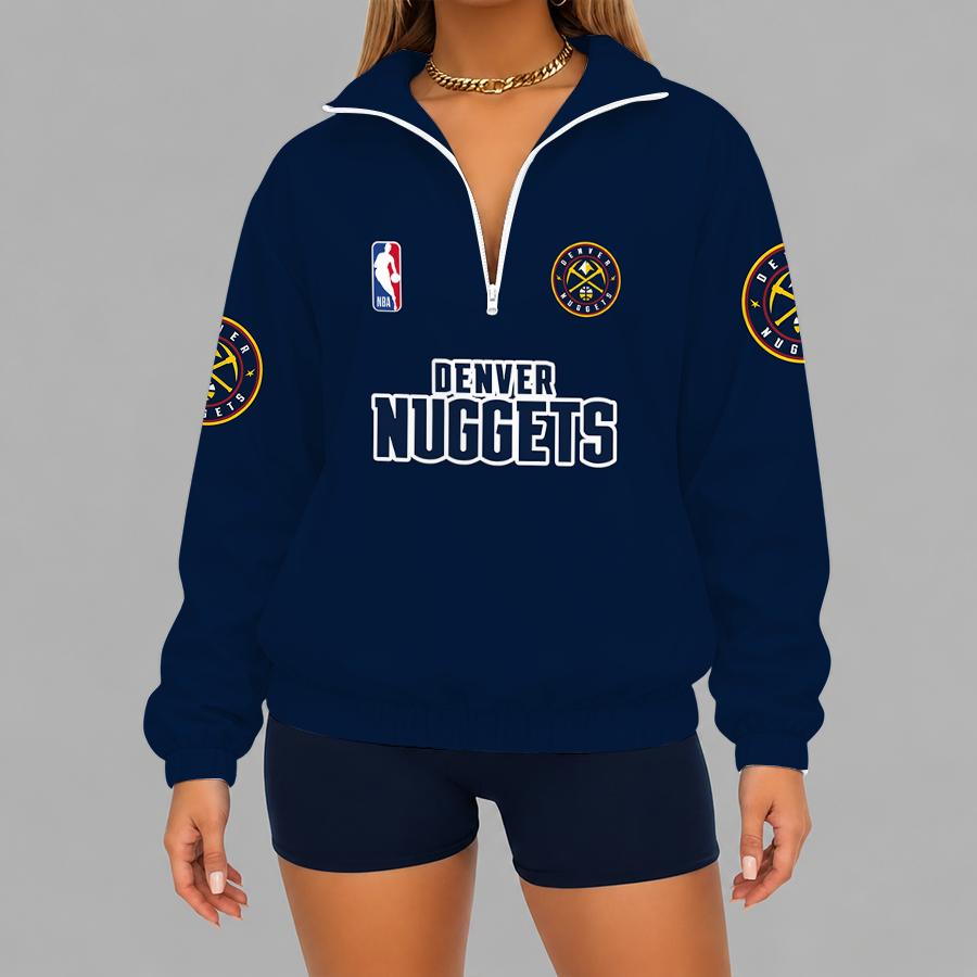 Limited Edition – Customized NBA Denver Nuggets V-Neck Zipper Sweatshirt Jacket TTH210768