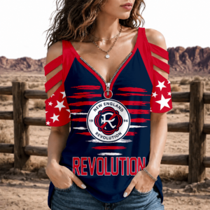 Limited Edition – Customized MLS New England Revolution Strappy Cold-Shoulder Top TTH210747