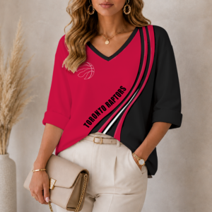 Limited Edition – Customized NBA Toronto Raptors Women’s Heart V-Neck Long Sleeve Shirt TTH210773