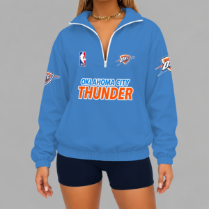 Limited Edition – Customized NBA Oklahoma City Thunder V-Neck Zipper Sweatshirt Jacket TTH210768
