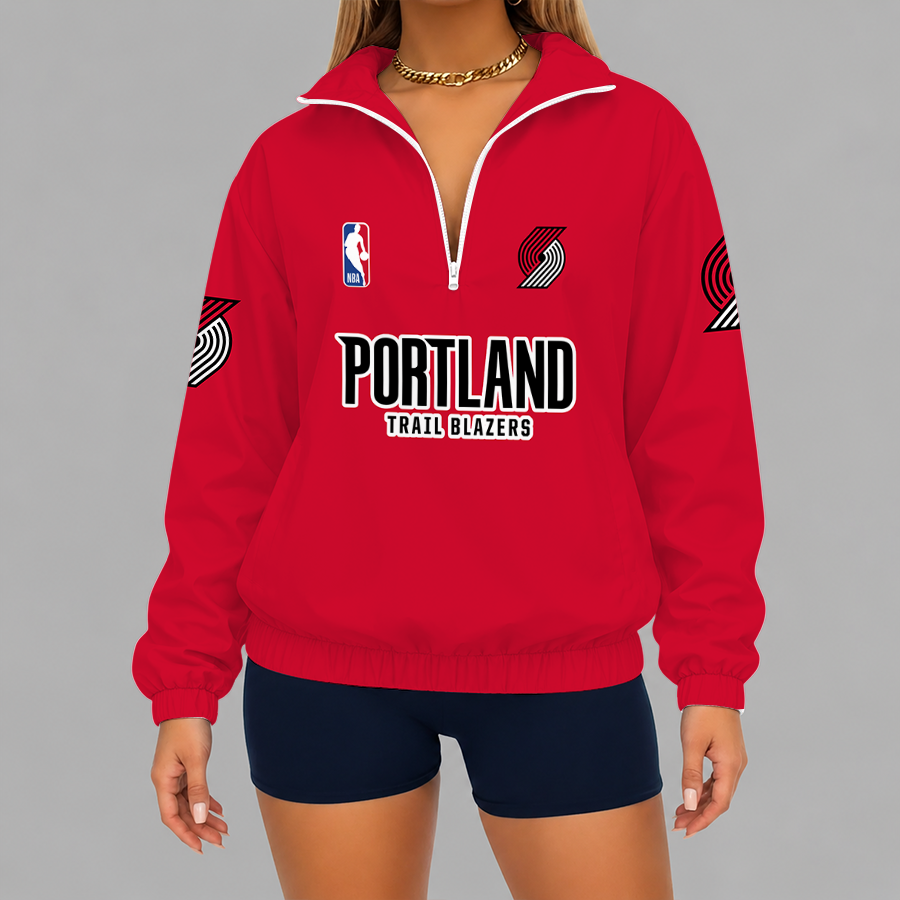 Limited Edition – Customized NBA Portland Trail Blazers V-Neck Zipper Sweatshirt Jacket TTH210768