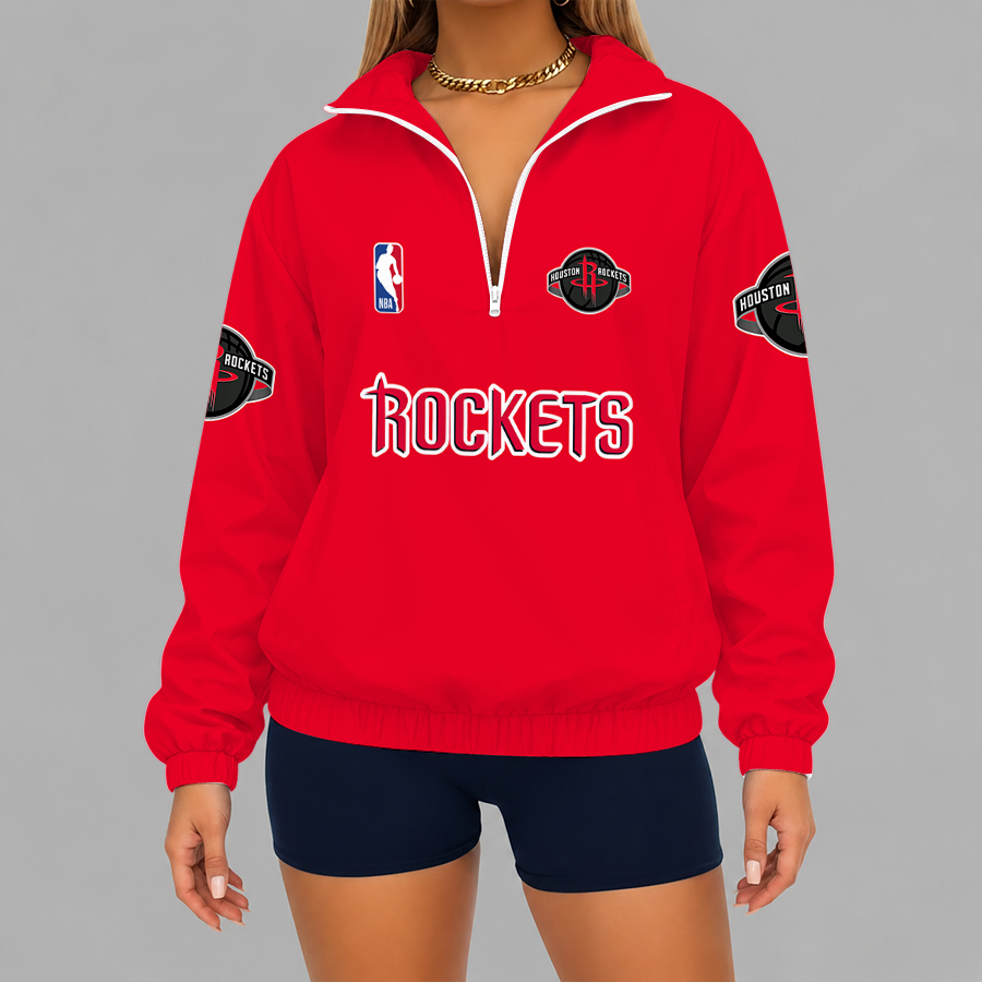 Limited Edition – Customized NBA Houston Rockets V-Neck Zipper Sweatshirt Jacket TTH210768