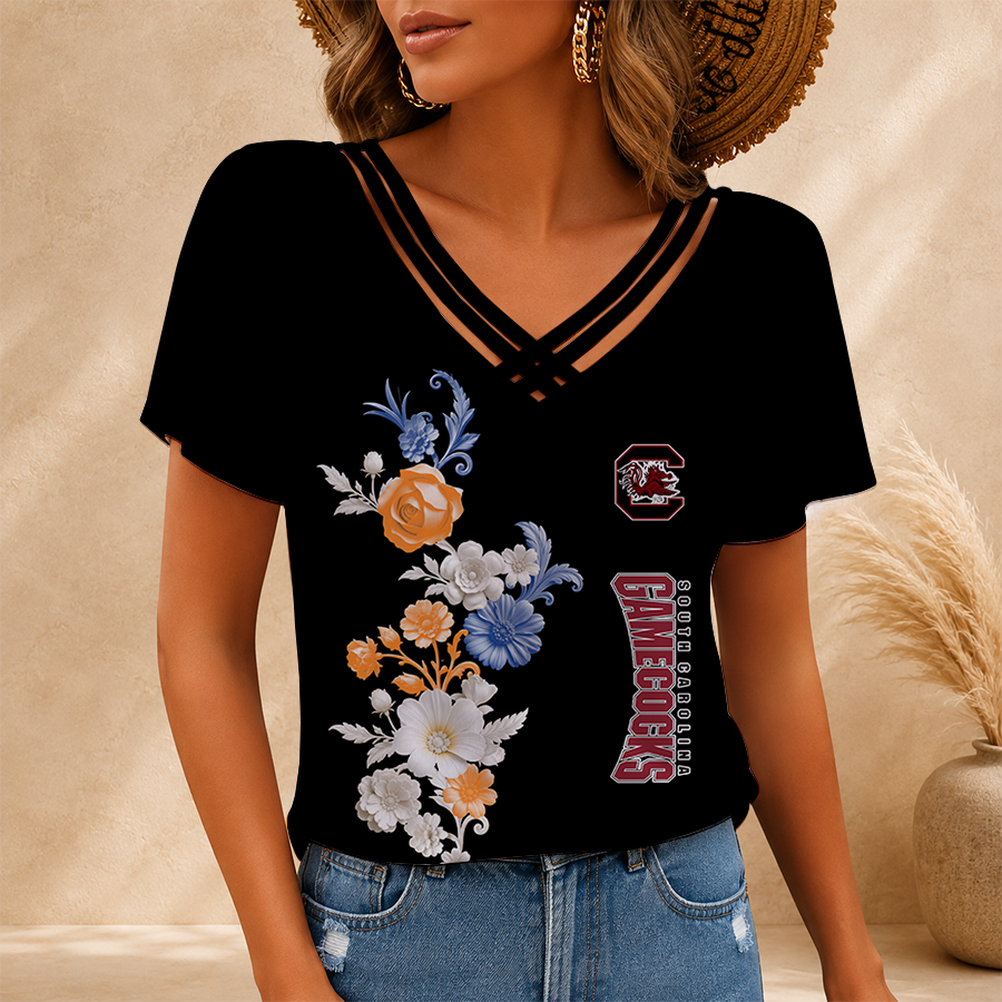 Limited Edition – Customized NCAA South Carolina Gamecocks V-Neck Shirt TTH210746