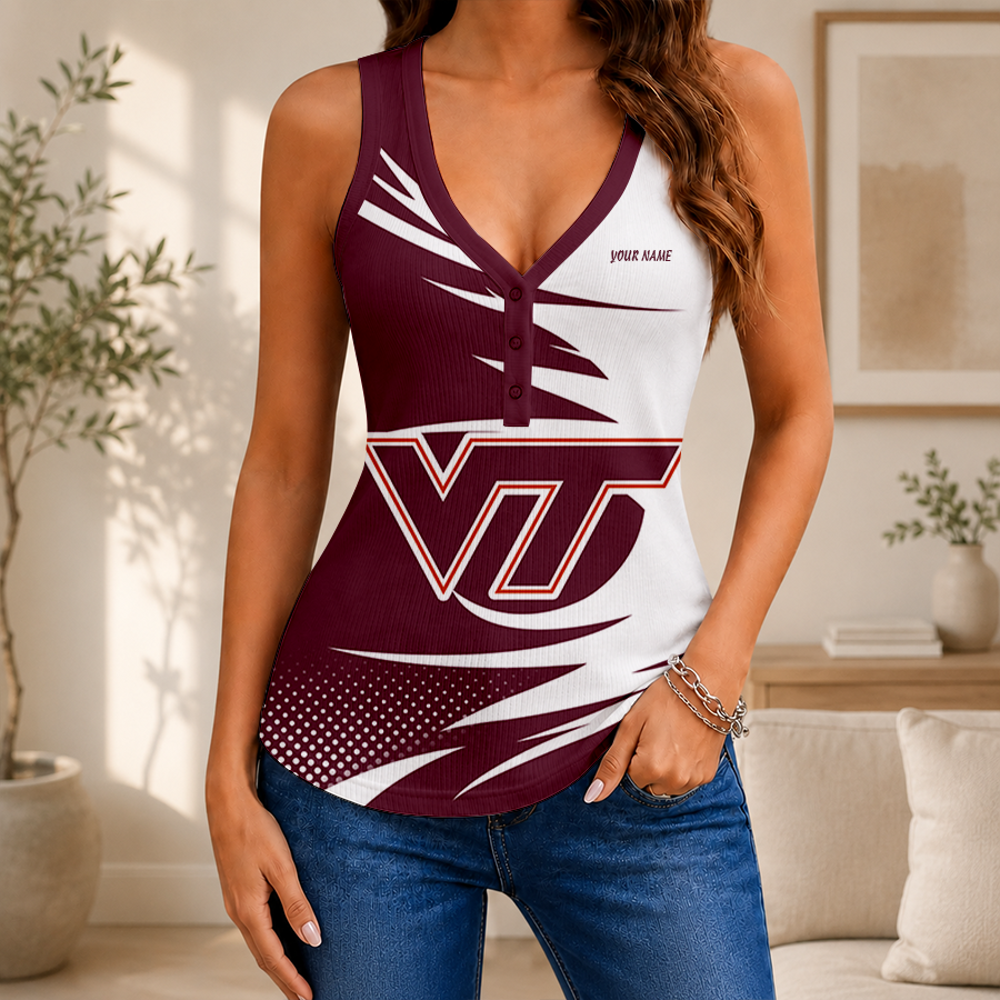Limited Edition – Customized NCAA Virginia Tech Hokies Women’s V-Neck Tank Top TTH210771