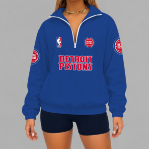 Limited Edition – Customized NBA Detroit Pistons V-Neck Zipper Sweatshirt Jacket TTH210768