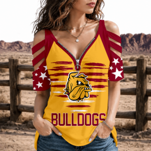 Limited Edition – Customized NCAA Minnesota Duluth Bulldogs Strappy Cold-Shoulder Top TTH210795