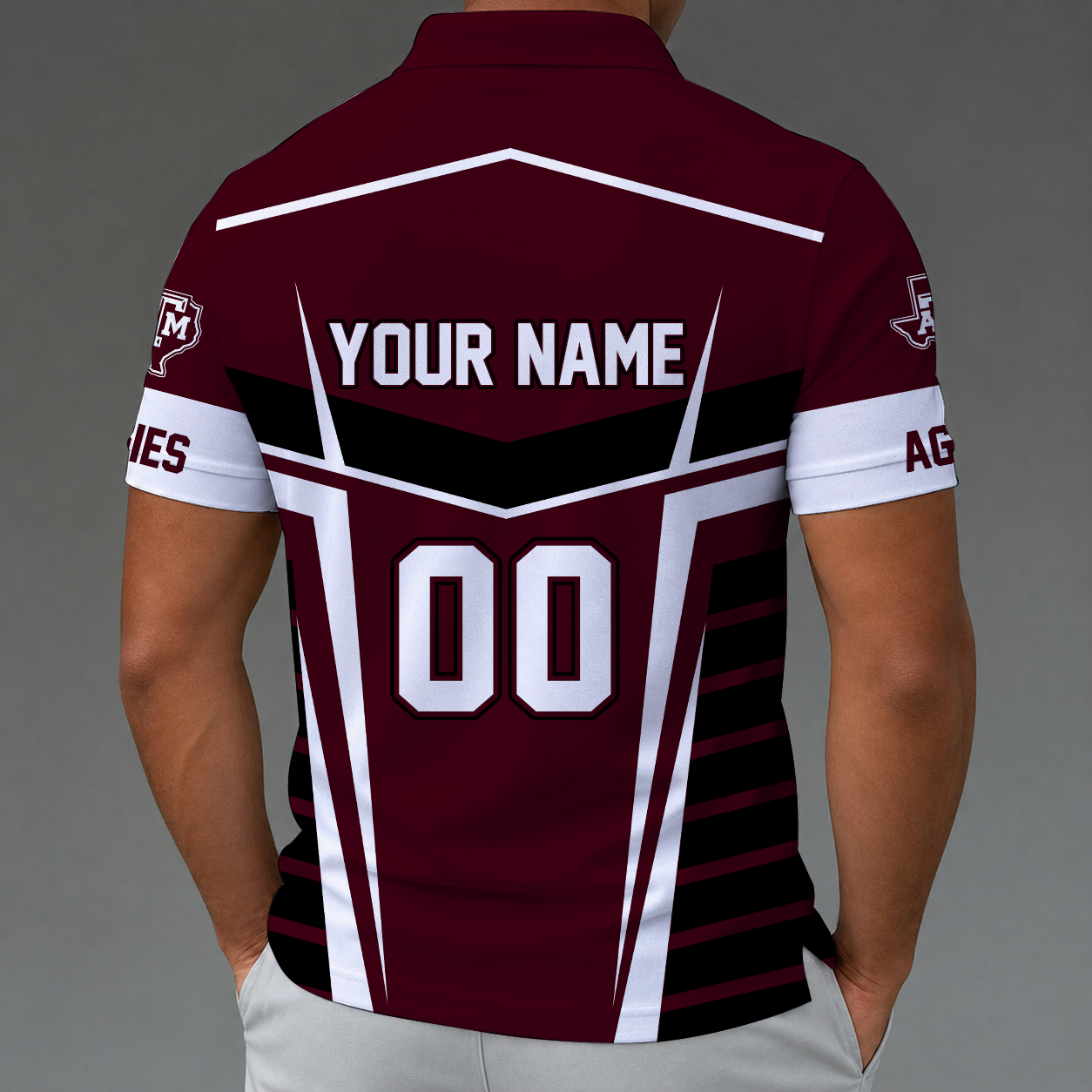 Limited Edition – Customized NCAA Texas A&M Aggies Zipper Polo Shirt TTH210784 - Image 2