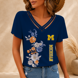 Limited Edition – Customized NCAA Michigan Wolverines V-Neck Shirt TTH210783