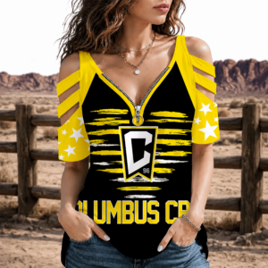 Limited Edition – Customized MLS Columbus Crew Strappy Cold-Shoulder Top TTH210747