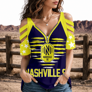 Limited Edition – Customized MLS Nashville Sc Strappy Cold-Shoulder Top TTH210747