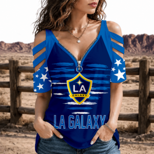 Limited Edition – Customized MLS La Galaxy Strappy Cold-Shoulder Top TTH210747