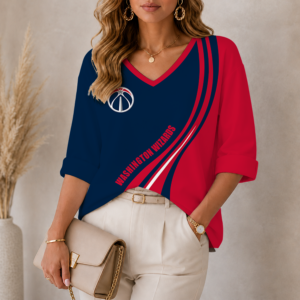 Limited Edition – Customized NBA Washington Wizards Women’s Heart V-Neck Long Sleeve Shirt TTH210773