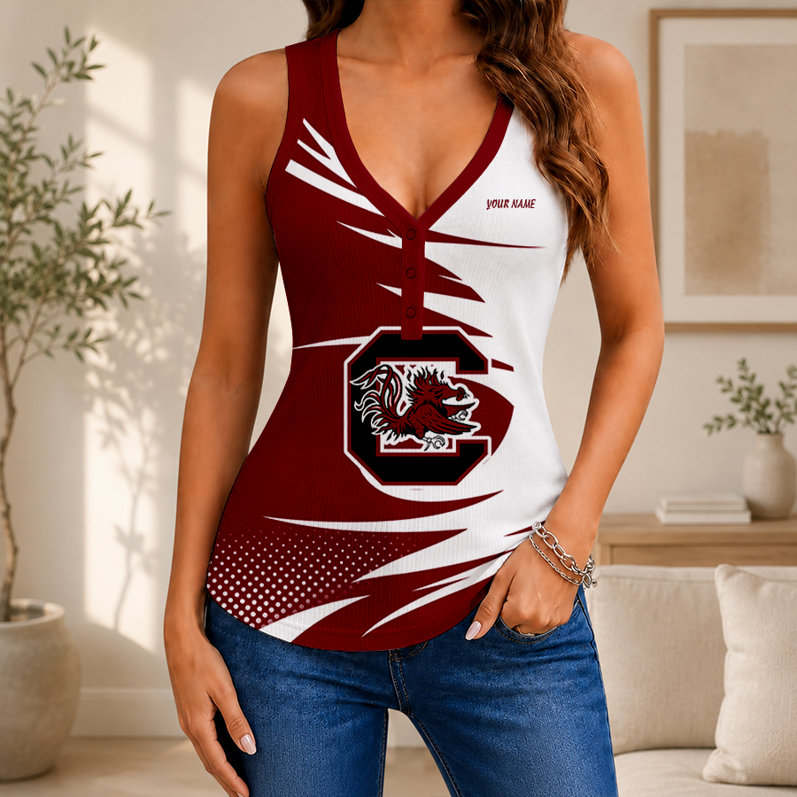 Limited Edition – Customized NCAA South Carolina Gamecocks Women’s V-Neck Tank Top TTH210774