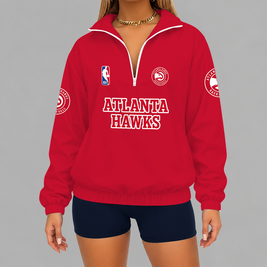 Limited Edition – Customized NBA Atlanta Hawks V-Neck Zipper Sweatshirt Jacket TTH210768