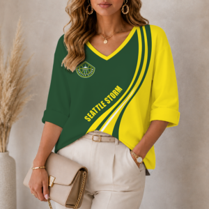 Limited Edition – Customized WNBA Seattle Storm Women’s Heart V-Neck Long Sleeve Shirt TTH210769