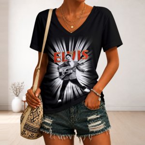 Limited Edition – Customized Elvis Presley V-Neck Female Shirt