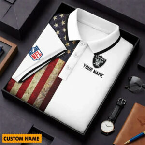 Limited Edition – Customized NFL Las Vegas Raiders Us Flag Polo Shirt TTH210744