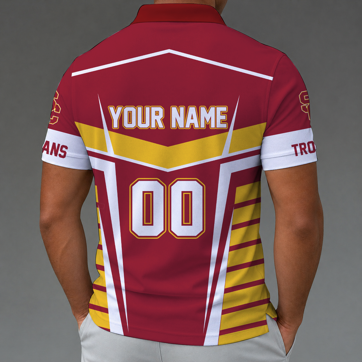 Limited Edition – Customized NCAA Usc Trojans Zipper Polo Shirt TTH210784 - Image 2